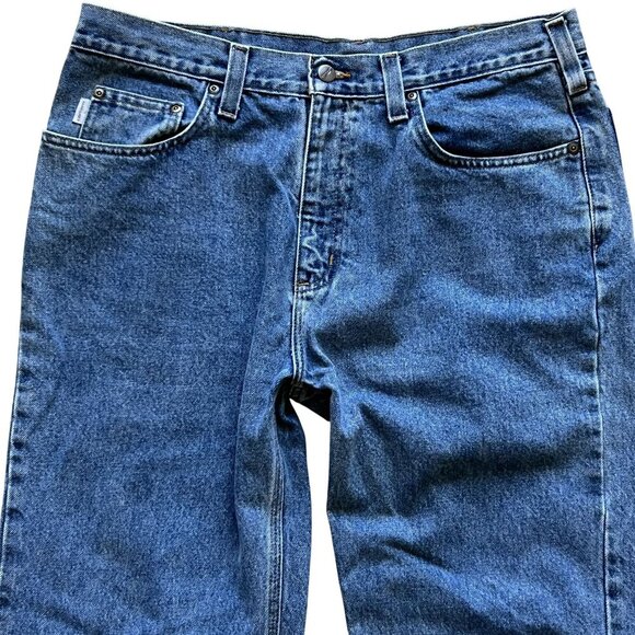 Carhartt Mens 36x32 Relaxed Fit Blue Denim Jeans Casual Normcore Capsule Pants - Picture 9 of 13